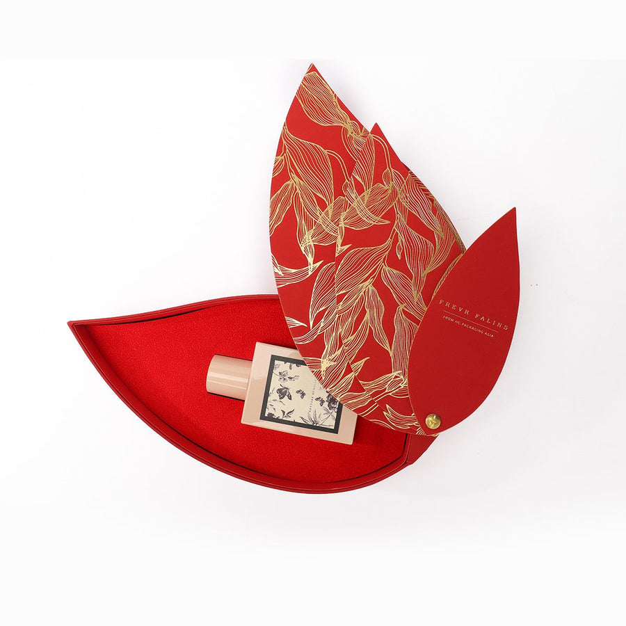 Fashional Red Paper Leaf Shape gift packaging box
