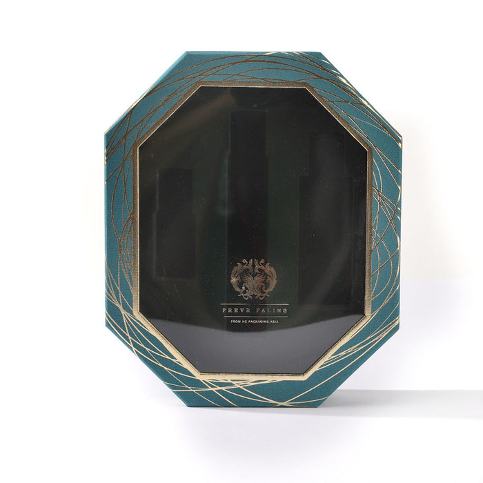 Lid&Base Box With Window For 3 Bottles Perfume Packaging