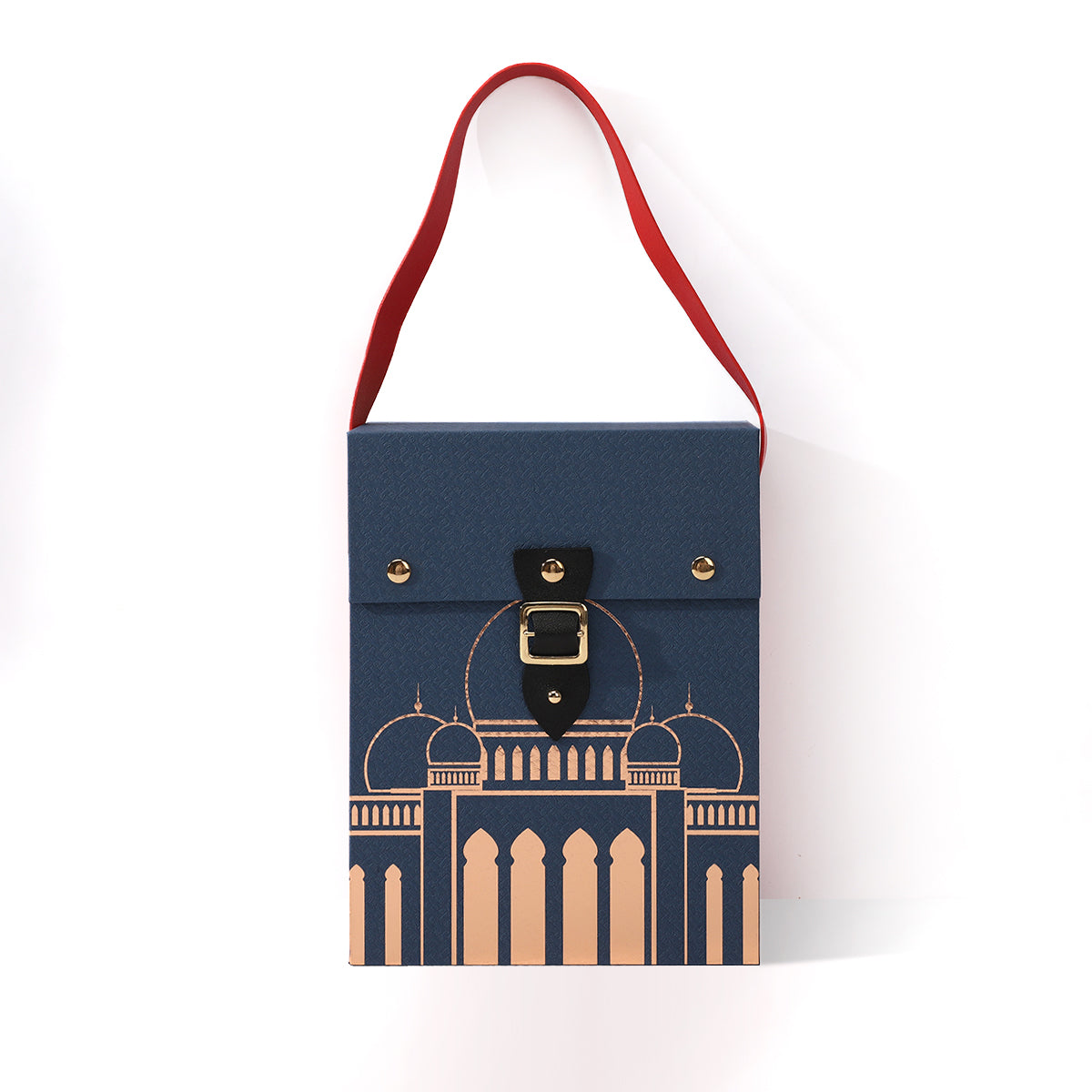 Perfume packaging box with handle and metal lock