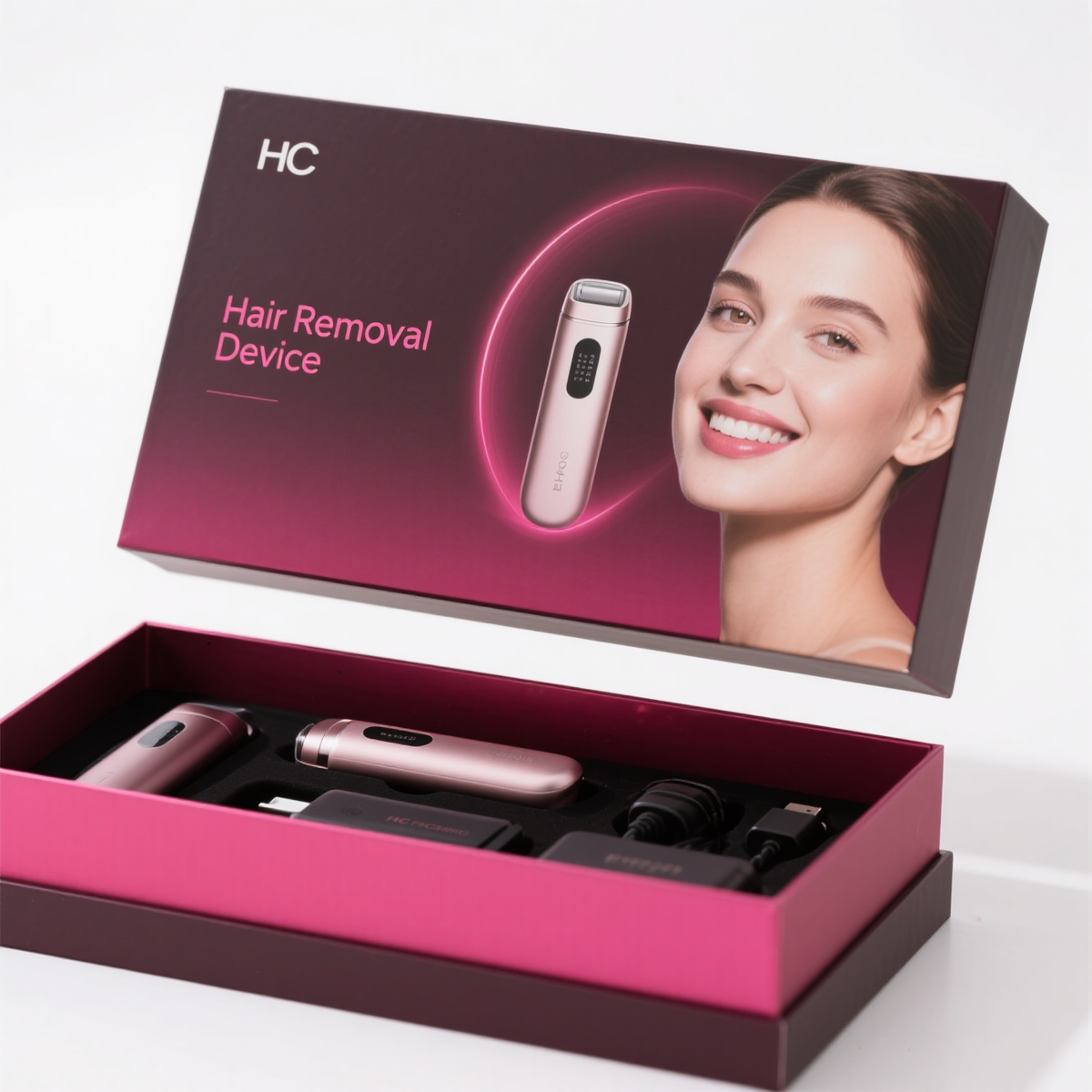 Lid and Base Box for Hair Removal Device