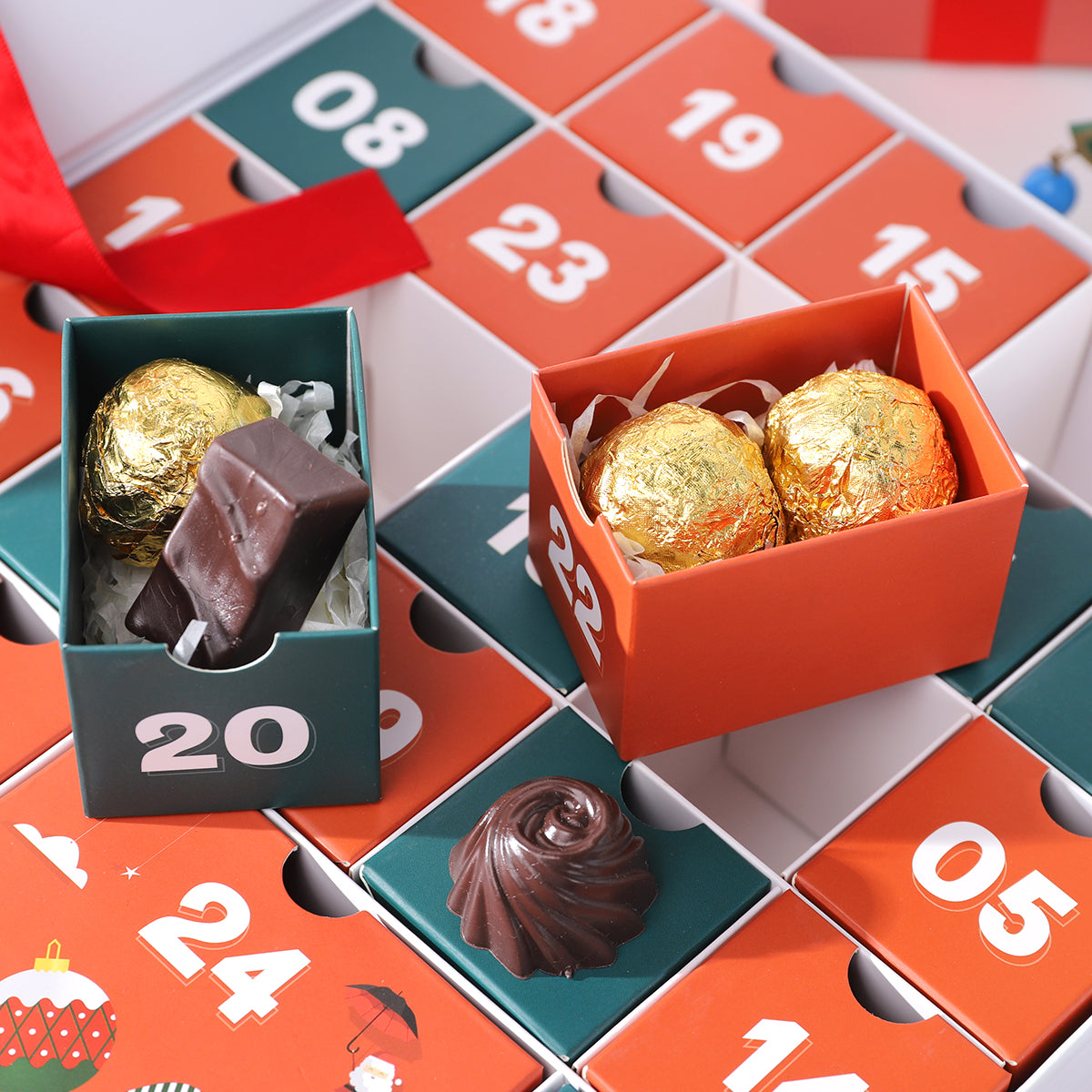 Christmas Countdown Chocolate Calendar Box Packaging