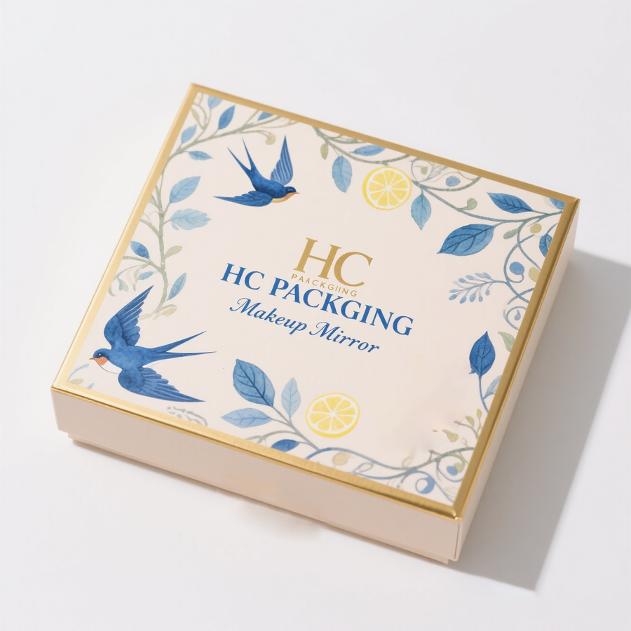 Lid and Base Box for Makeup Mirror