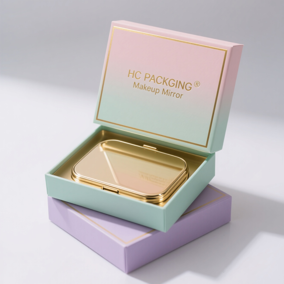 Lid and Base Box for Makeup Mirror