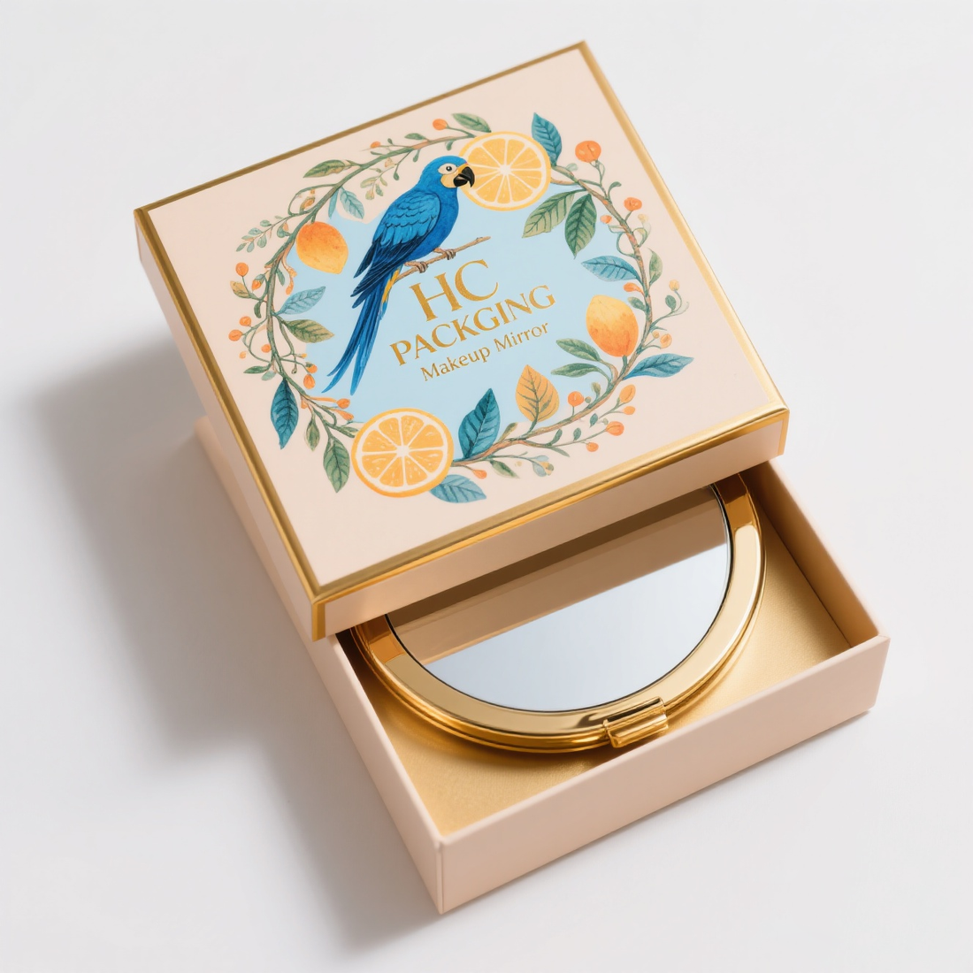 Lid and Base Box for Makeup Mirror