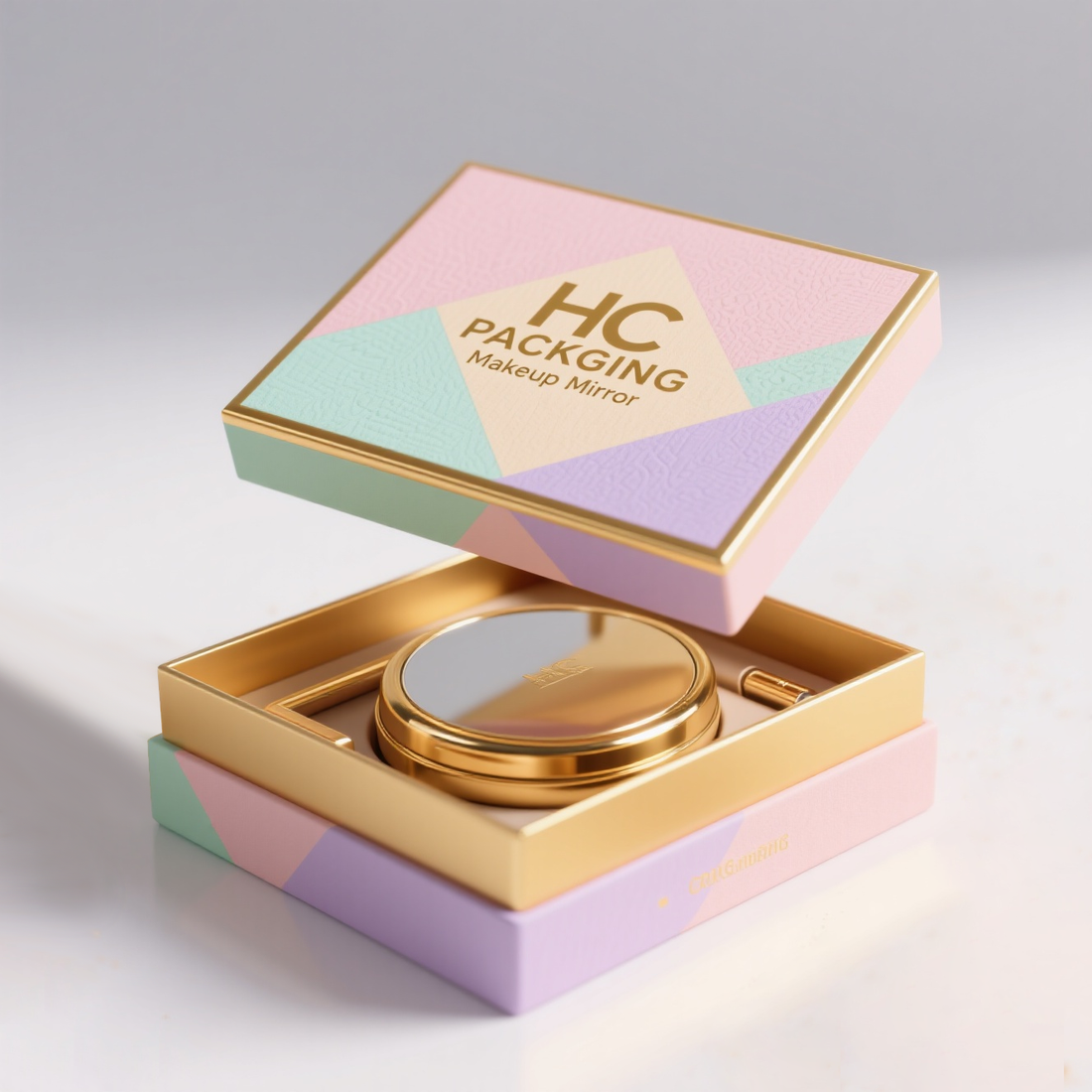 Lid and Base Box for Makeup Mirror