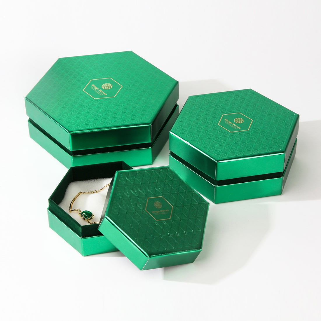 Emerald lid and base Jewelry Gift Box