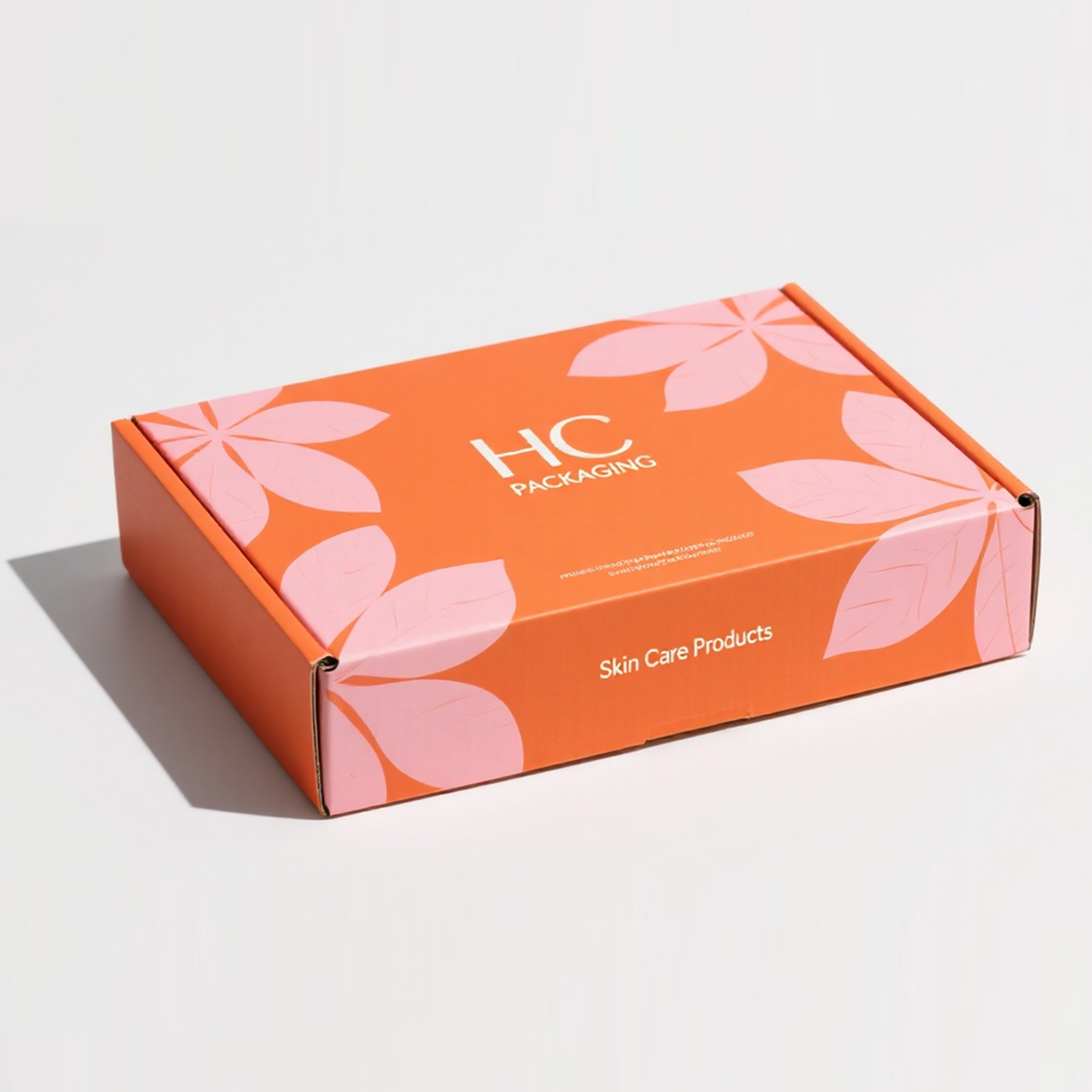 luxury orange cosmetic box corrugated water and emulsion setting box