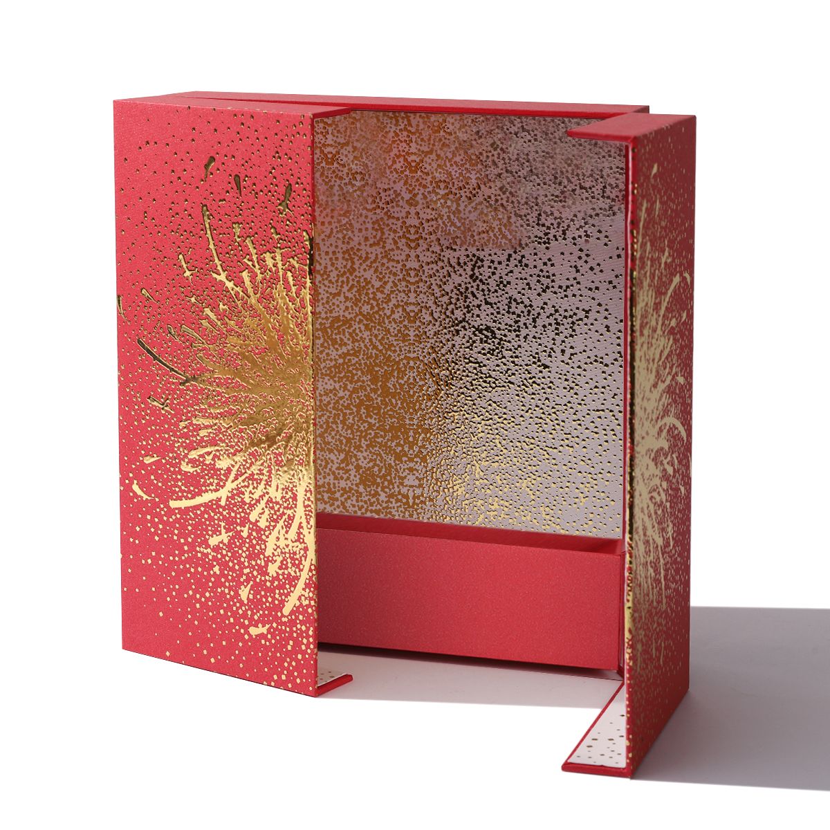 Pretty 2 Doors Opened Red perfume display packaging box