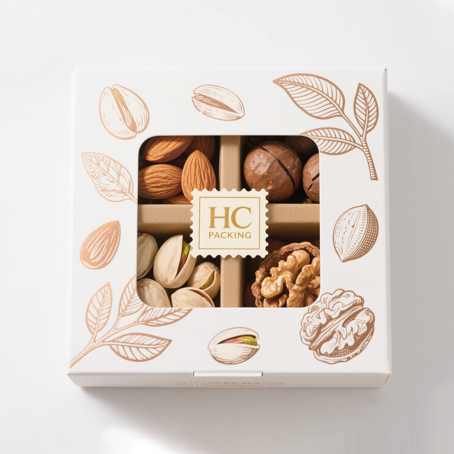 BRCGS Certificated Lid and Base Box for Nuts
