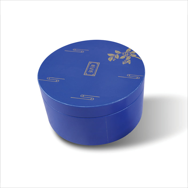 Exquisite blue large cylindrical paper tube packaging box