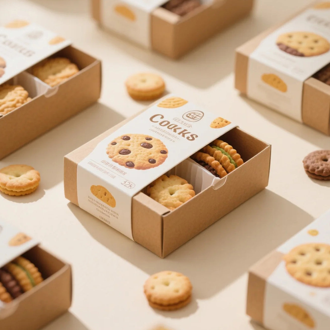 BRCGS Certificated Custom Cookie Paper Box with Sleeve
