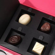 Pink rigid box chocolate with magnetic